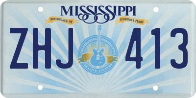 MS license plate ZHJ413
