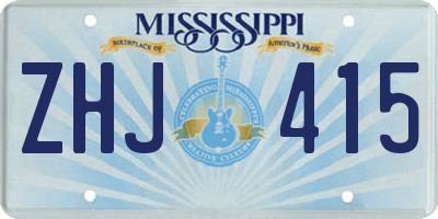 MS license plate ZHJ415