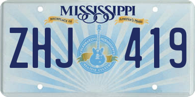 MS license plate ZHJ419