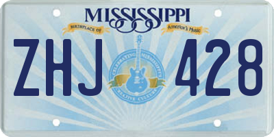 MS license plate ZHJ428