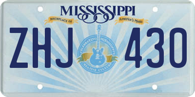 MS license plate ZHJ430
