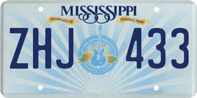 MS license plate ZHJ433