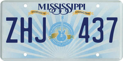 MS license plate ZHJ437