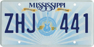 MS license plate ZHJ441
