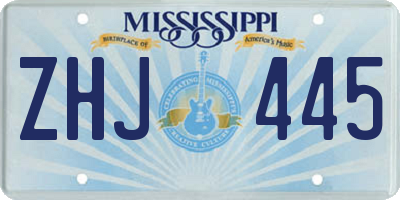 MS license plate ZHJ445