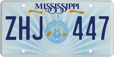 MS license plate ZHJ447