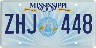 MS license plate ZHJ448