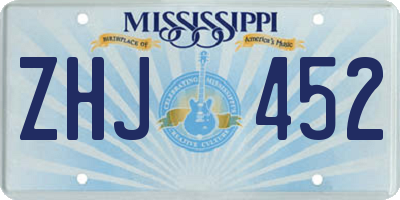 MS license plate ZHJ452
