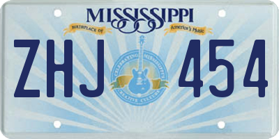 MS license plate ZHJ454