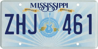MS license plate ZHJ461