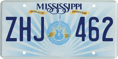 MS license plate ZHJ462