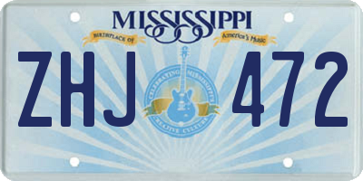 MS license plate ZHJ472