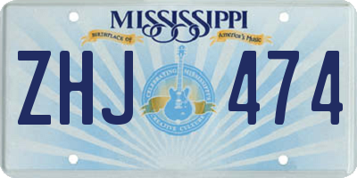 MS license plate ZHJ474