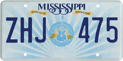 MS license plate ZHJ475