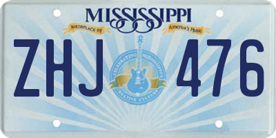 MS license plate ZHJ476
