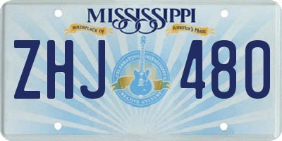 MS license plate ZHJ480