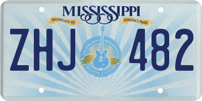 MS license plate ZHJ482