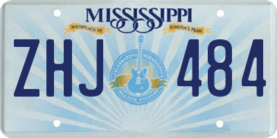 MS license plate ZHJ484