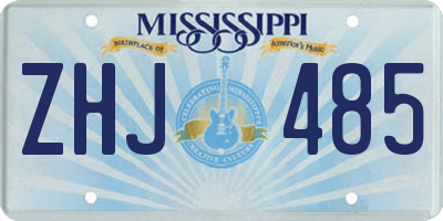 MS license plate ZHJ485