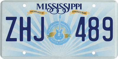 MS license plate ZHJ489