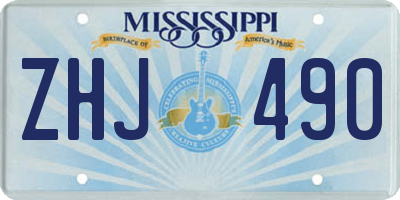 MS license plate ZHJ490