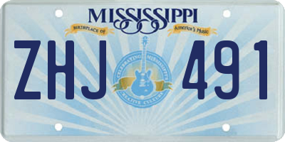 MS license plate ZHJ491