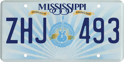 MS license plate ZHJ493
