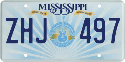 MS license plate ZHJ497