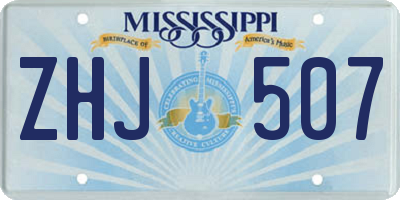 MS license plate ZHJ507