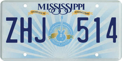 MS license plate ZHJ514