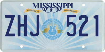 MS license plate ZHJ521