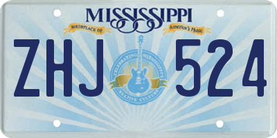 MS license plate ZHJ524