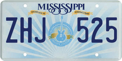 MS license plate ZHJ525