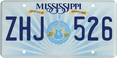 MS license plate ZHJ526