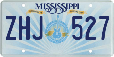 MS license plate ZHJ527