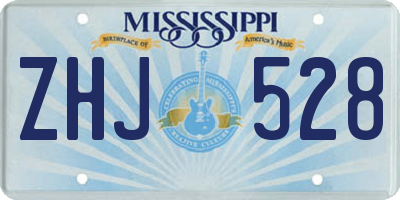 MS license plate ZHJ528