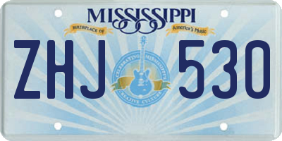 MS license plate ZHJ530