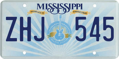 MS license plate ZHJ545