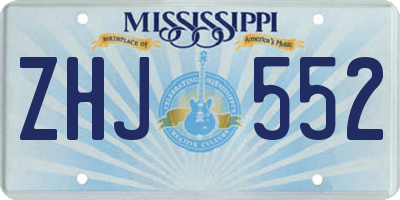 MS license plate ZHJ552