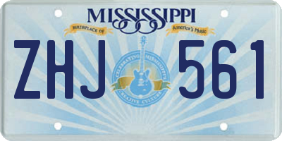 MS license plate ZHJ561
