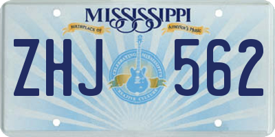 MS license plate ZHJ562