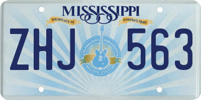 MS license plate ZHJ563