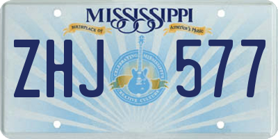 MS license plate ZHJ577