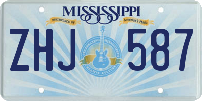 MS license plate ZHJ587