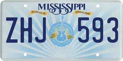 MS license plate ZHJ593