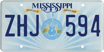 MS license plate ZHJ594