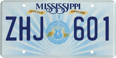 MS license plate ZHJ601