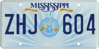 MS license plate ZHJ604