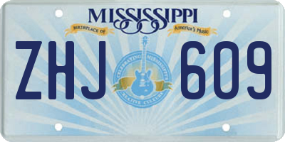 MS license plate ZHJ609
