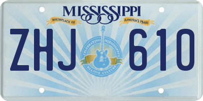 MS license plate ZHJ610